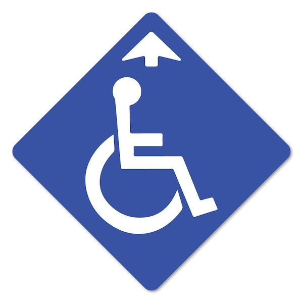 Signmission Handicapped Arrow Non-Slip Floor Graphic, 16in Vinyl, 12PK, 16 in L, 16 in H, FD-X-16-12PK-99984 FD-X-16-12PK-99984 - main